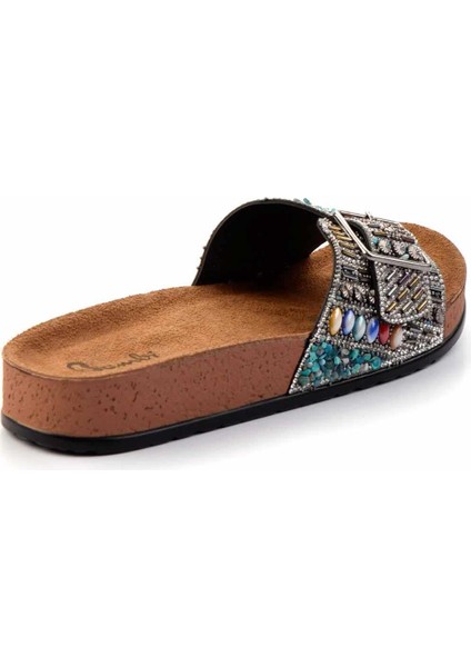 Platin Taşlı Kadın Terlik K04784040687 fırsatları