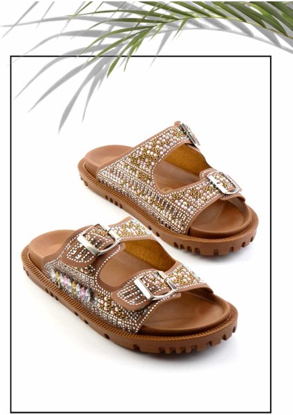 Taba Taşlı Kadın Terlik K04956230487