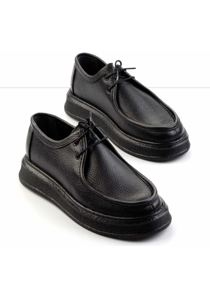 Siyah Floter Deri Erkek Casual Ayakkabı E01323157040