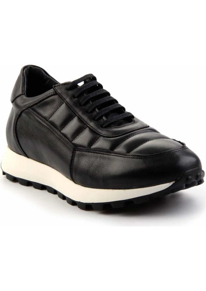 Siyah Deri Erkek Sneaker E01757709303