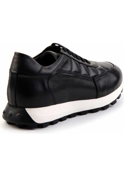 Siyah Deri Erkek Sneaker E01757709303