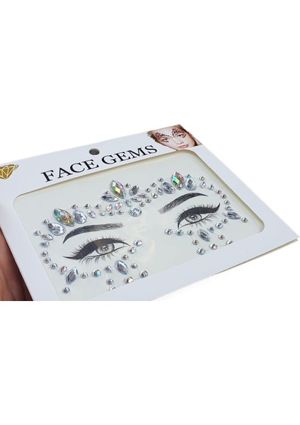 Hologram Kendinden Yapışkanlı Festival Yüz Taşı Sticker Face Gems