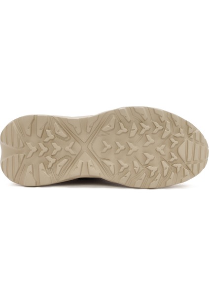 Erkek Bej Bağcıklı Kalın Tabanlı Kumaş Sneaker 24WFD690014