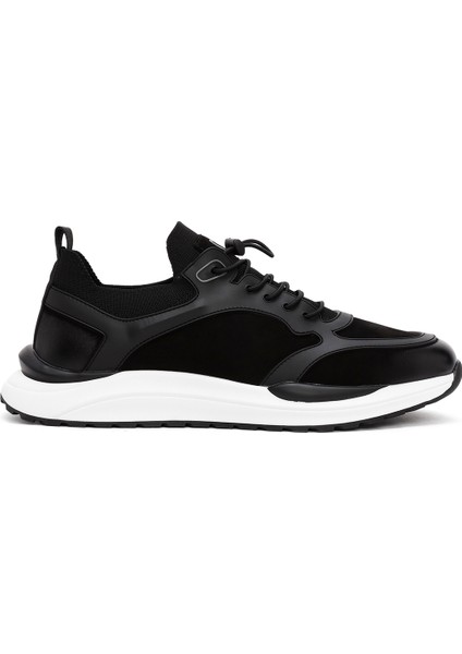 Erkek Siyah Bağcıklı Nubuk Deri Sneaker 24WFD6925V3