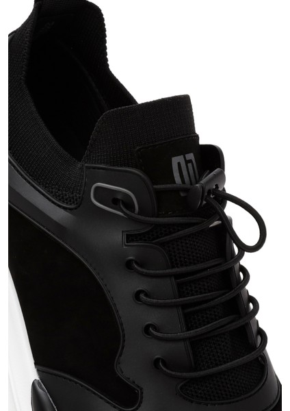 Erkek Siyah Bağcıklı Nubuk Deri Sneaker 24WFD6925V3
