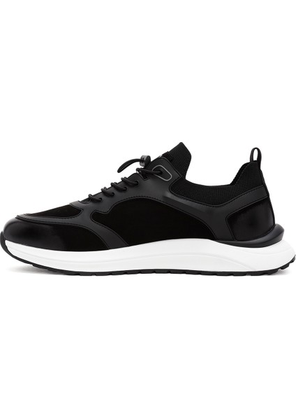 Erkek Siyah Bağcıklı Nubuk Deri Sneaker 24WFD6925V3