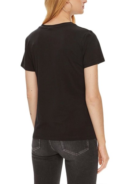 Kadın Siyah Logolu T-Shirt