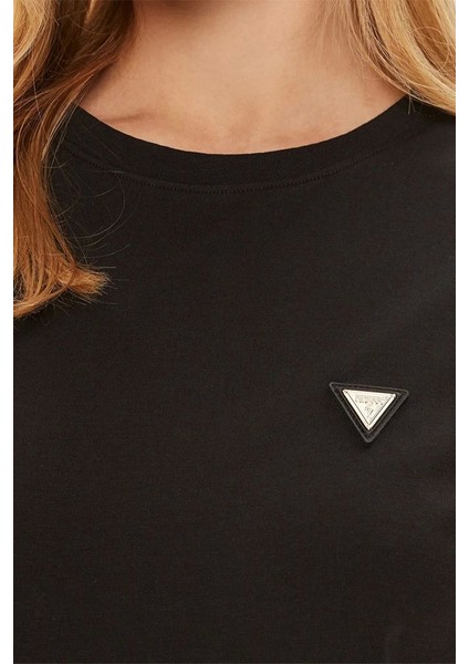 Kadın Siyah Logolu T-Shirt