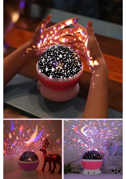 Gece Lambası Projeksiyon LED Renkli Yıldızlı Gökyüzü Projeksiyon modelleri