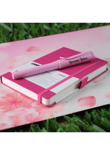 Kişiye Özel Lamy Defter Kalem Set Pembe