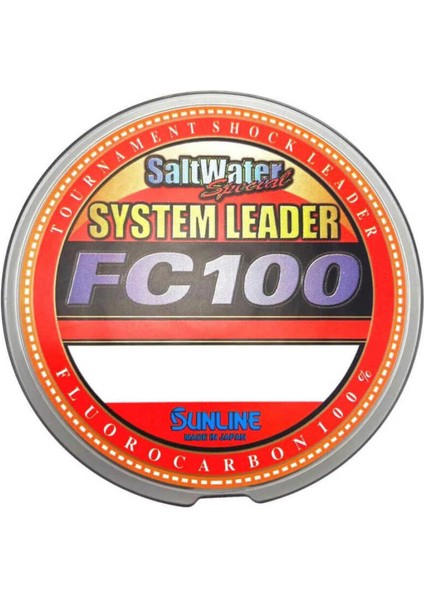 System Leader FC100 Fluorocarbon Misina Natural CLEAR-0.620MM - 30MT - 20.41KG