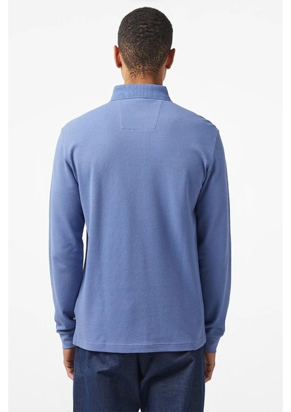 Erkek Mavi Polo Sweatshirt