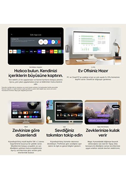 Lg 27'' 70 Ekran Akıllı Tv- Monitör Wi-Fi Bağlantılı Apple-Android Kablosuz Bağlantı Bluetooth Webos Full Hd IPS Akıllı Monitör+Logitech Klavye