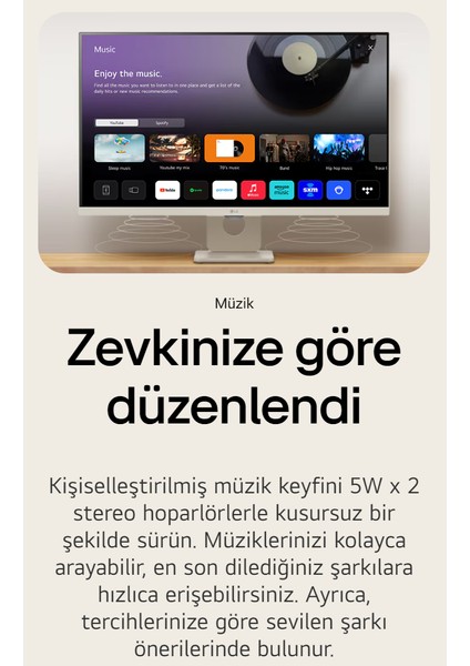 Lg 27'' 70 Ekran Akıllı Tv- Monitör Wi-Fi Bağlantılı Apple-Android Kablosuz Bağlantı Bluetooth Webos Full Hd IPS Akıllı Monitör+Logitech Klavye