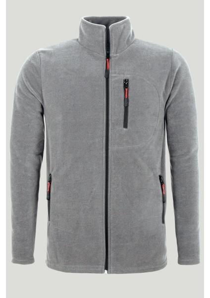 Gri Renk Fermuarlı 3 Cepli Polar 1209 - Gri