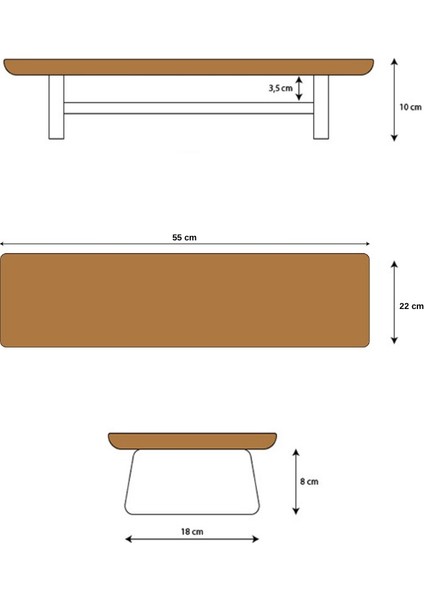 Fagus Wood Küçük Monitör Standı (Meşe)