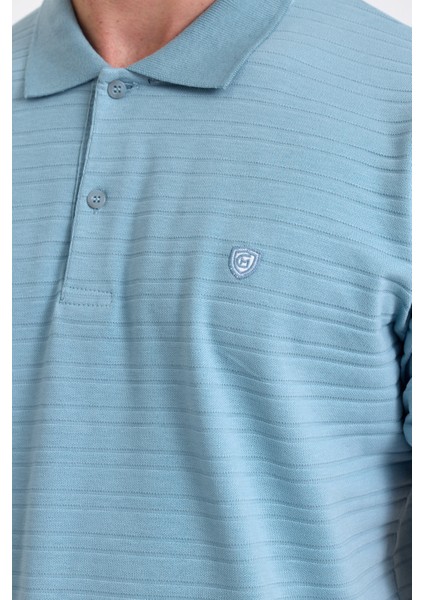 Erkek Pamuklu Kumaş Slim Fit Kesim 2-Li Polo Yaka T-Shirt - Beyaz Mavi indirimleri