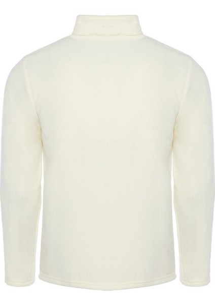 Erkek Polar Ekru Renk Yarım Fermuarlı Bato Yaka Outdoor Polar - Ekru fırsatları