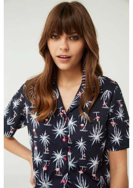 Pijama Takım Pamuk Amelie Navy 2'li Takım