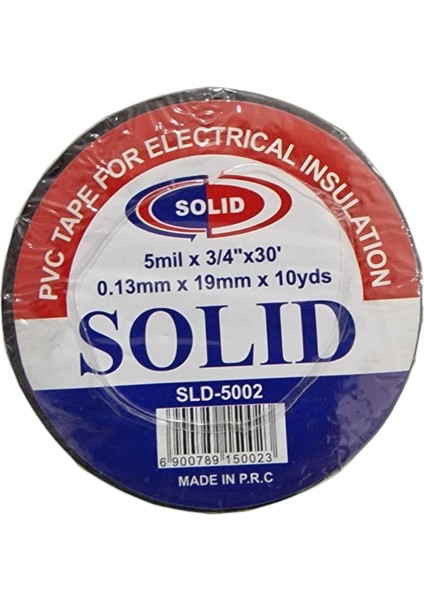 0,13MM x 19MM x 10YDS Pvc Elektrik Izalasyon Bantları Siyah - 10 Adet