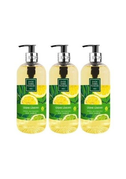 Çeşme Limonu Doğal Zeytinyağlı Sıvı Sabun 500 ml x 3