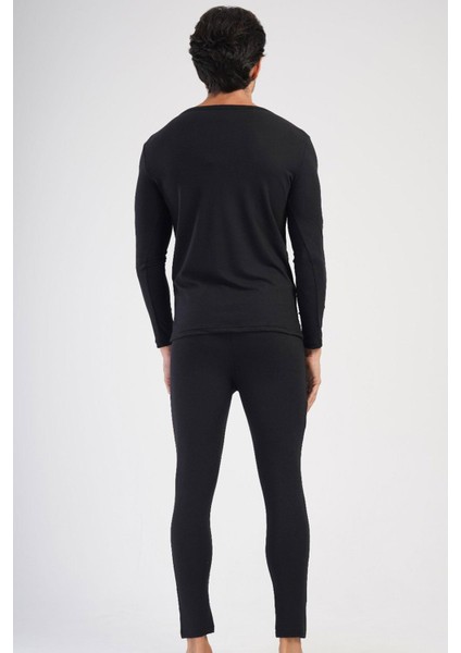 Erkek Termal Içlik Siyah Takım Çift Taş Işleme Şardonlu Yumuşak Doku C8T5N1O504 fırsatları