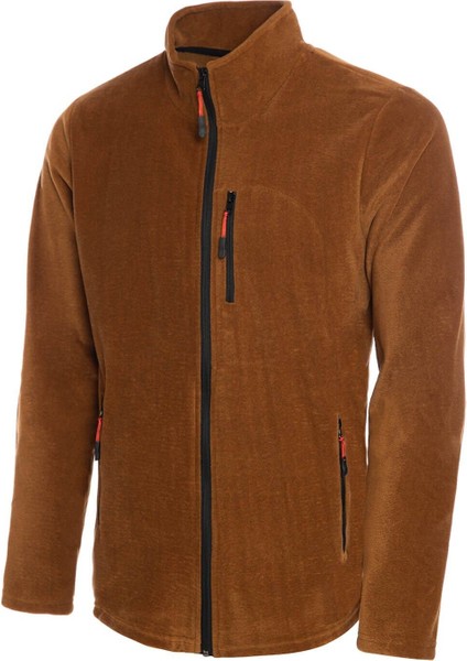 Kahverengi Tam Fermuarlı 3 Cepli Erkek Polar - Karamel fırsatları