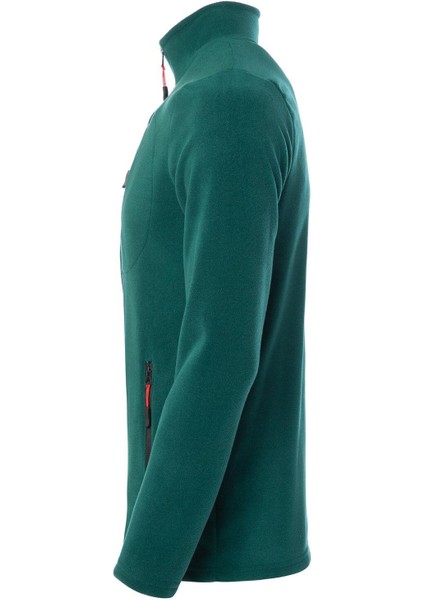 Koyu Yeşil Renk Tam Fermuarlı 3 Cepli Erkek Polar - Koyu Yeşil modelleri