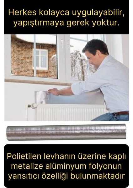 10 Adet Petek Arkası Isı Yalıtım Levhası Radyatör Izolasyon Kalorifer Ev Ofis Tasarruf Arkalığı