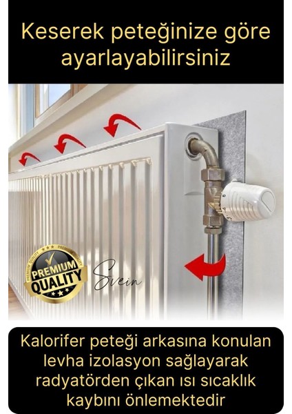 10 Adet Petek Arkası Isı Yalıtım Levhası Radyatör Izolasyon Kalorifer Ev Ofis Tasarruf Arkalığı