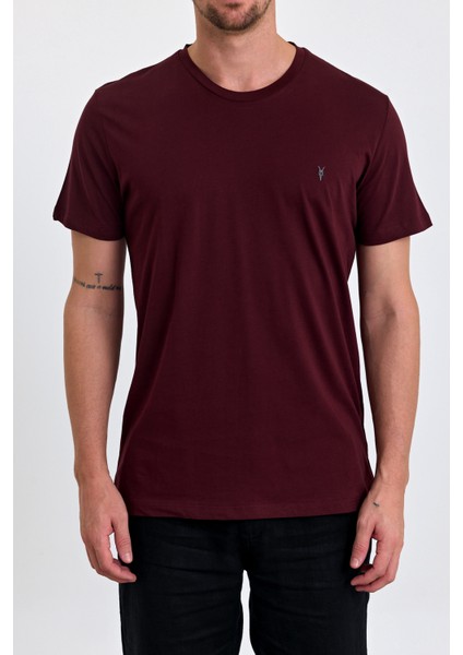 Erkek Siyah Beyaz Bordo %100 Pamuk 3 Lü T-Shirt Paketi
