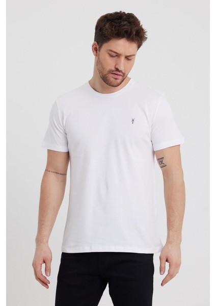 Erkek Siyah Beyaz Bordo %100 Pamuk 3 Lü T-Shirt Paketi