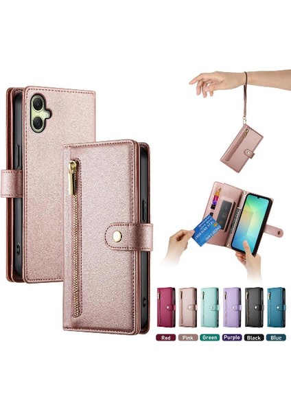 Samsung Galaxy A06 Cüzdan Bölmesi Bilek Kayışı Kart Yuvaları Için Flip Case (Yurt Dışından)