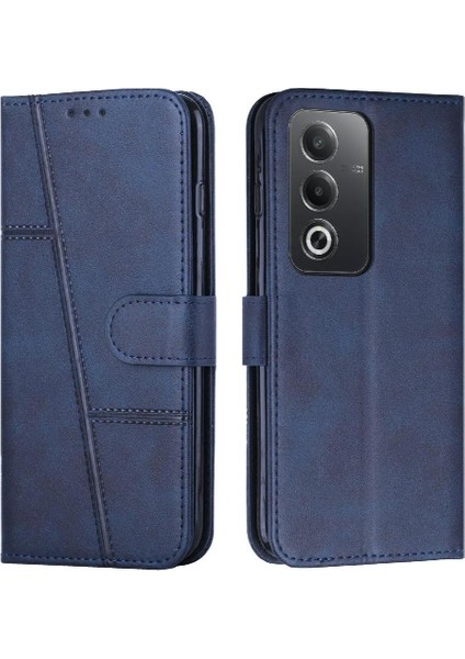 Oppo A3 Pro Pu Deri Yan Toka Kickstand Kart Ekleme Için Flip Case (Yurt Dışından)
