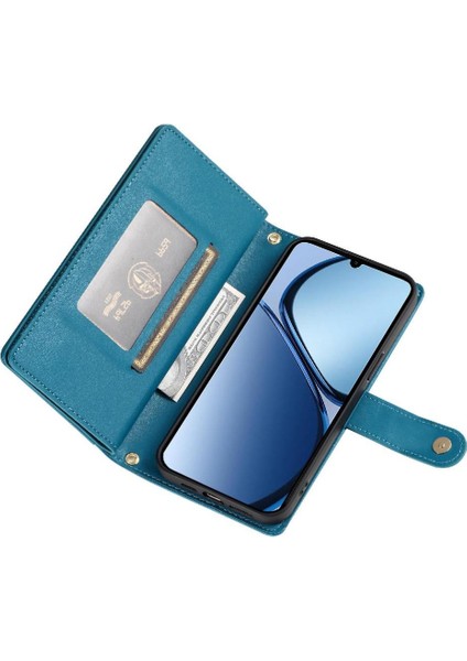 Realme C61 Bilek Kayışı Kickstand Çok Fonksiyonlu Kart Yuvaları Için Flip Case (Yurt Dışından) modelleri