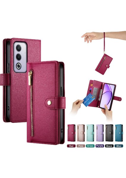 Oppo A3 Pro 5g Bilek Kayışı Cüzdan Bölmesi Kickstand Kart Için Flip Case (Yurt Dışından)