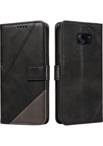 Elmas Dikiş Deri Telefon ile Samsung Galaxy S7 Kenar Için Flip Case (Yurt Dışından)