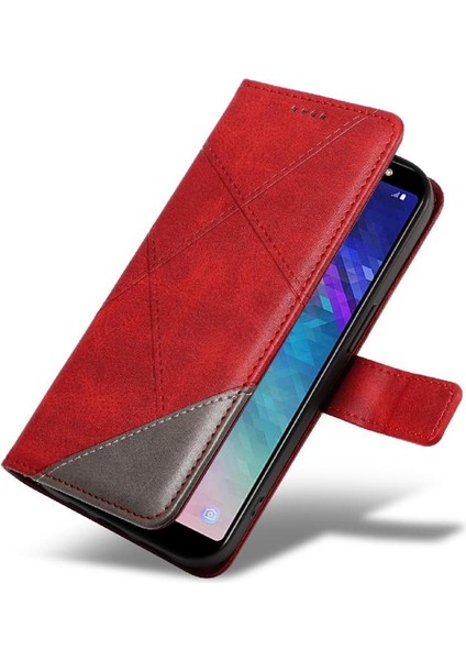 Elmas Dikiş ve Kart Yuvası ile Samsung Galaxy A6 Plus Için Flip Case (Yurt Dışından)