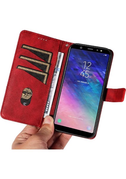 Elmas Dikiş ve Kart Yuvası ile Samsung Galaxy A6 Plus Için Flip Case (Yurt Dışından)