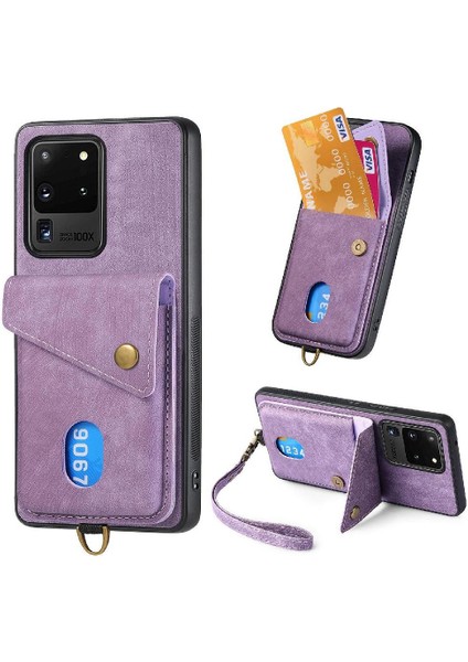 Samsung Galaxy S20 Ultra Manyetik Kapatma Premium Deri Kart Için Kılıf (Yurt Dışından)