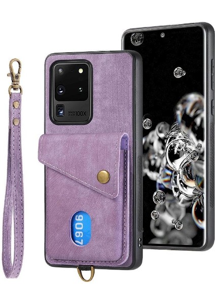 Samsung Galaxy S20 Ultra Manyetik Kapatma Premium Deri Kart Için Kılıf (Yurt Dışından)