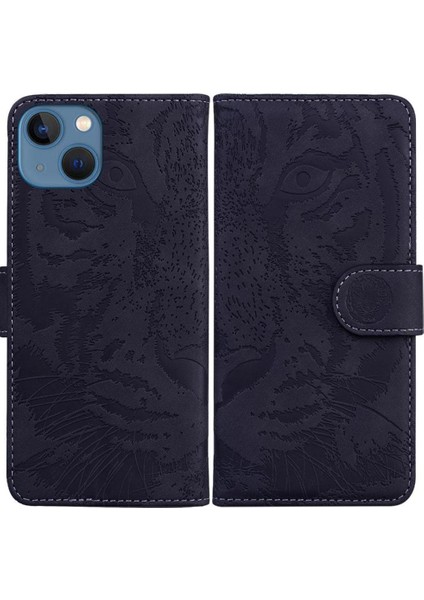 IPhone 13 Için Flip Case Kickstand Koruyucu Kabartmalı Sevimli Kaplan Deri (Yurt Dışından)