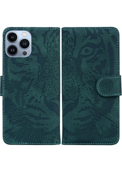 IPhone 14 Için Flip Case Pro Deri Cüzdan Kickstand Koruyucu Kabartmalı (Yurt Dışından)