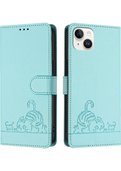 IPhone 15 Için Kılıf Kart Yuvası Tutucu Kickstand Kedi Rfıd Cüzdan Kapak Çevirin (Yurt Dışından) indirimleri