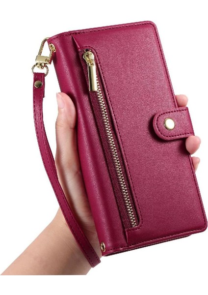 Realme Gt6 5g Çok Fonksiyonlu Kart Yuvaları Cüzdan Bölmesi Için Flip Case (Yurt Dışından) fiyatları