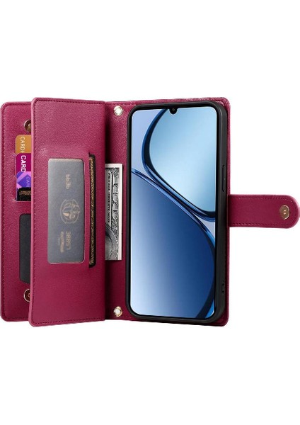 Realme C61 Standı Çok Fonksiyonlu Cüzdan Crossbody Kayışı Için Flip Case (Yurt Dışından) fırsatları