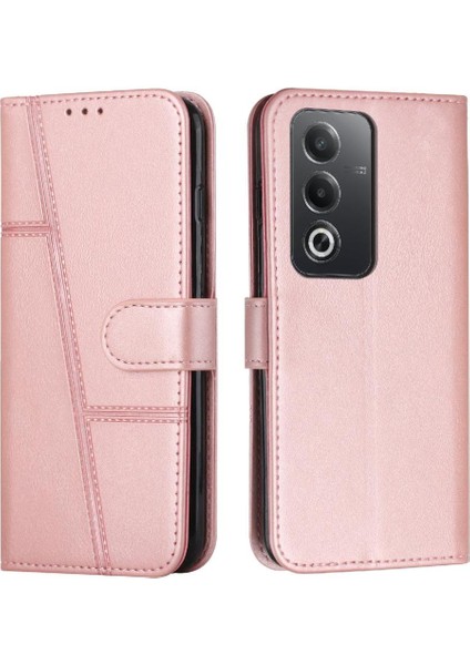 Oppo A3 Pro Pu Deri Yan Toka Kickstand Kart Ekleme Için Flip Case (Yurt Dışından)