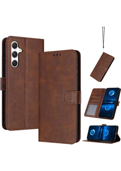 Toka ile Samsung Galaxy A16 Için Flip Case Pu Deri Saf Renk ile (Yurt Dışından)