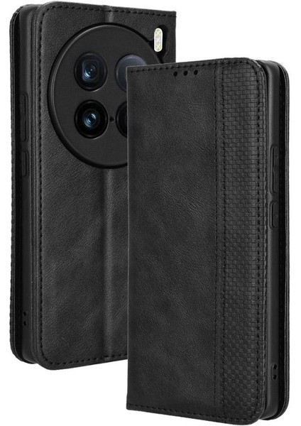 Vivo X100 Için Kılıf Ultra 5g Manyetik Kapatma Pu Deri Cüzdan (Yurt Dışından)