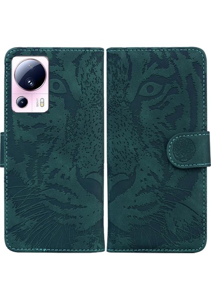 Xiaomi 13 Lite Için Flip Case Deri Cüzdan Kabartmalı Sevimli Kaplan Kickstand (Yurt Dışından)